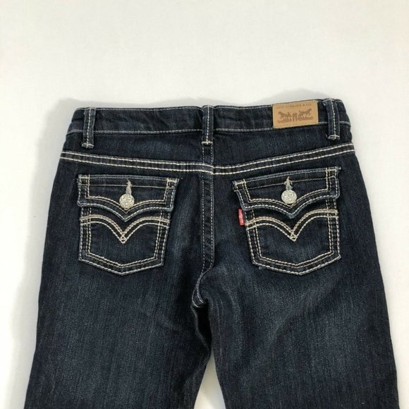 Levi's Jeans Youth 14 Blue Boot Cut Denim Pants Slim Fit Size 14 (24X21) - Picture 9 of 12